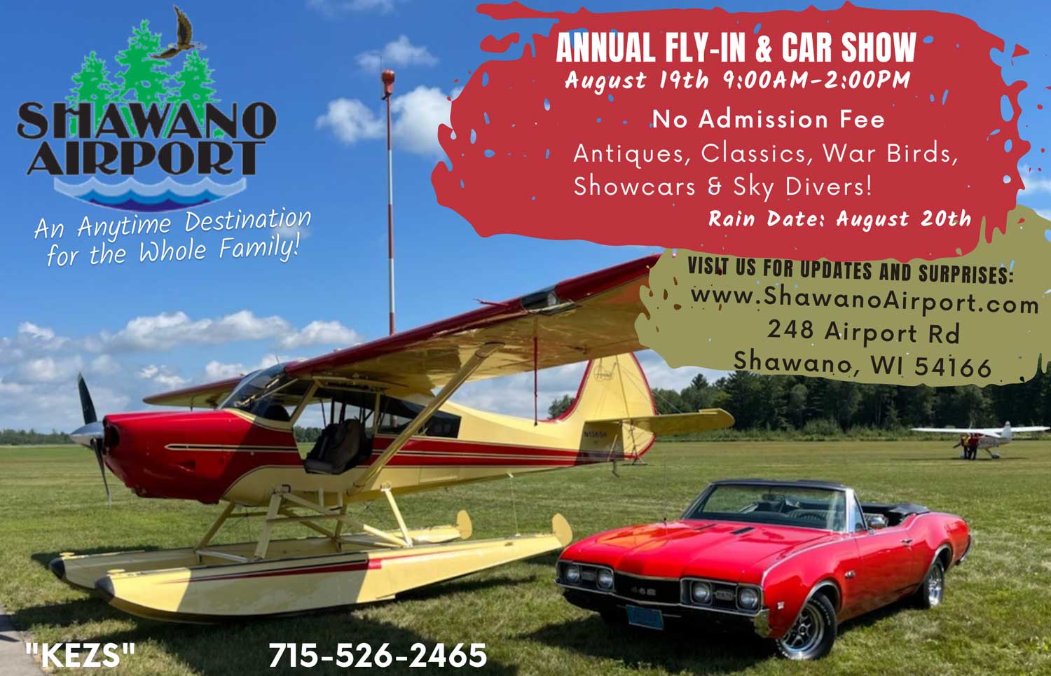 Annual Shawano Airport 2023 Fly In & Car Show Shawano Airport